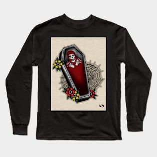 Crimson Ghost Coffin Long Sleeve T-Shirt